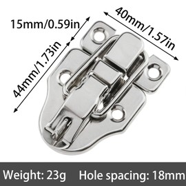 safycaby 2 PCS Metal Duckbilled Box Hasp Lock Toggle Latch Catch Small Hasp Latches for Guitar Cases Storage Cases Jewelry Boxes and Ordinary Wooden Cases (Silver)