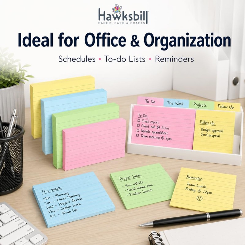 Hawksbill 250 Revision Card A6 Flash Cards Coloured Index Cards
