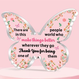 JETTOP Thank You Gifts for Teacher Nurse Leaving Gifts for Colleagues Female Work Bestie Gifts Goodbye Gifts for Colleagues New Job Gifts Butterfly Acrylic Make Things Better