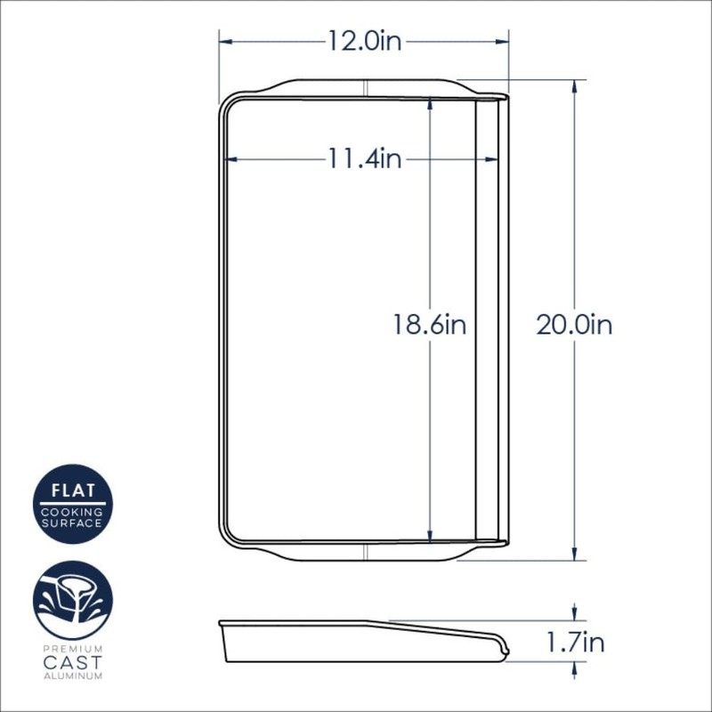 Nordic Ware 2 Burner Backsplash Griddle, Nonstick
