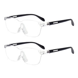 SKYWAY 2 Pack Lupenbrille, 160% VergrößErung, Tragbare Leselupen, FreihäNdig für Nahes Arbeiten, Lesen, Hobby, Handwerk, Leichtgewicht (Schwarz/Schwarz)