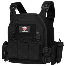 LASVENIS Tactical Vest for Men Weighted Vest Fully Adjustable Outdoor Training Gaming Vests