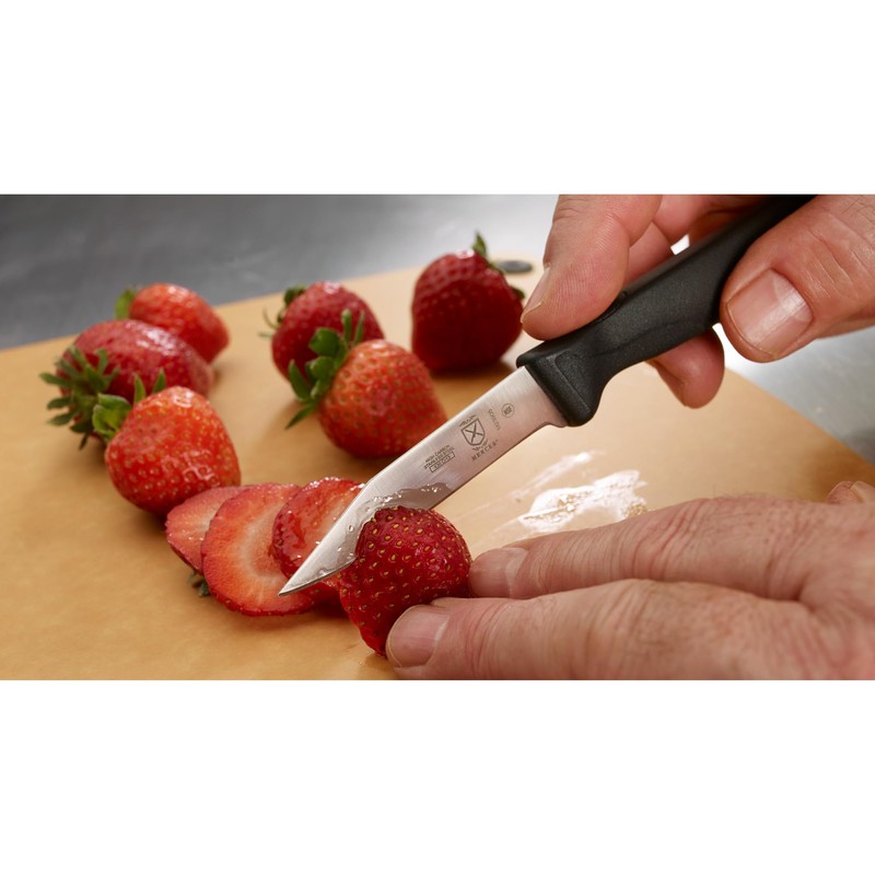 Mercer Culinary Millennia Black Handle Paring Knife, Clip Point Blade,