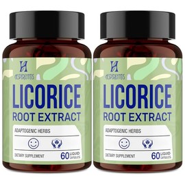 Licorice Root Extract Supplement with Licorice, Ashwagandha, Rhodiola, Holy Basil - Emotional, Cortisol, Relaxation & Calm, Max Absorption, 120 Liquid Capsules