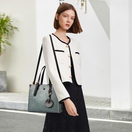 DEEVORCA Classic Women's Handbags Fashion Lightweight Handbag with Large Pockets PU Leather Shoulder Bag for Travel Daily Holiday Shopper Business Work Women's Bag Tote Bag, Green