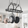 TICKCACY 33" Pots and Pans Hanging Rack, Heavy-duty Metal Pan