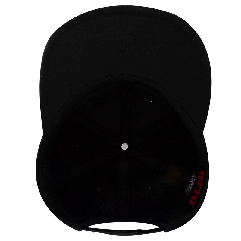 Otto Flat Visor Snapback Cap, black visor lining black