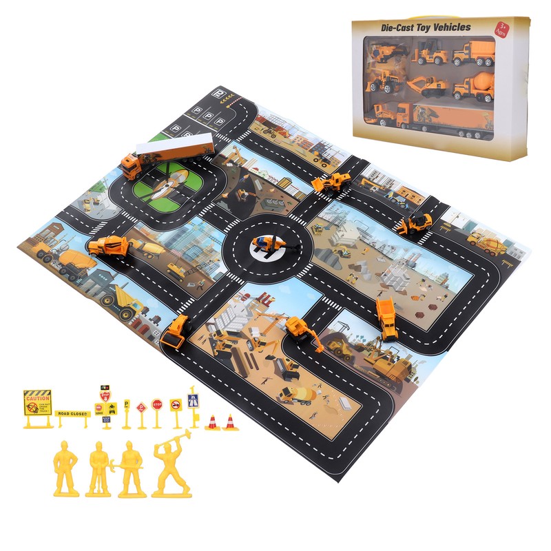 Construction Site Vehicles Toy Set High Simulation Kids Engineering Playset