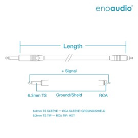 enoaudio Mogami 2534 Quad Professional Studio Cable, Neutrik Gold RCA RCA - 6.3 mm TS Jack, HiFi, Red, 1.0 m