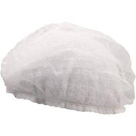 Gathered Cap, White, One Size, 50 x 3 Pack Set, 150 Pieces, Mob Cap