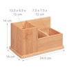 Relaxdays Bamboo Pen Holder Organiser for Desk, Bathroom and Office,