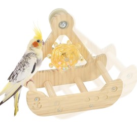 Holz Wellensittich Schaukel Vogelspielzeug Hängespielzeug Vogelspielplatz Geeignet Für Vogelkäfige, Intelligenzspielzeug Für Wellensittiche, Nymphensittiche & Kleine Papageien
