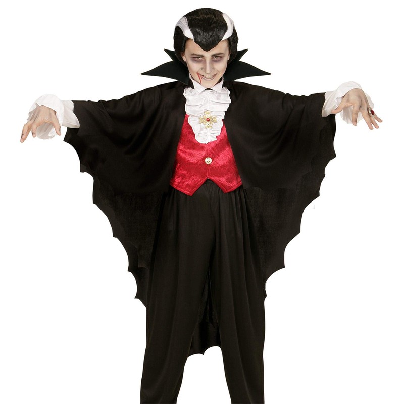 Vampire Cape withStand Up Collar Black Accessory for Superhero Super