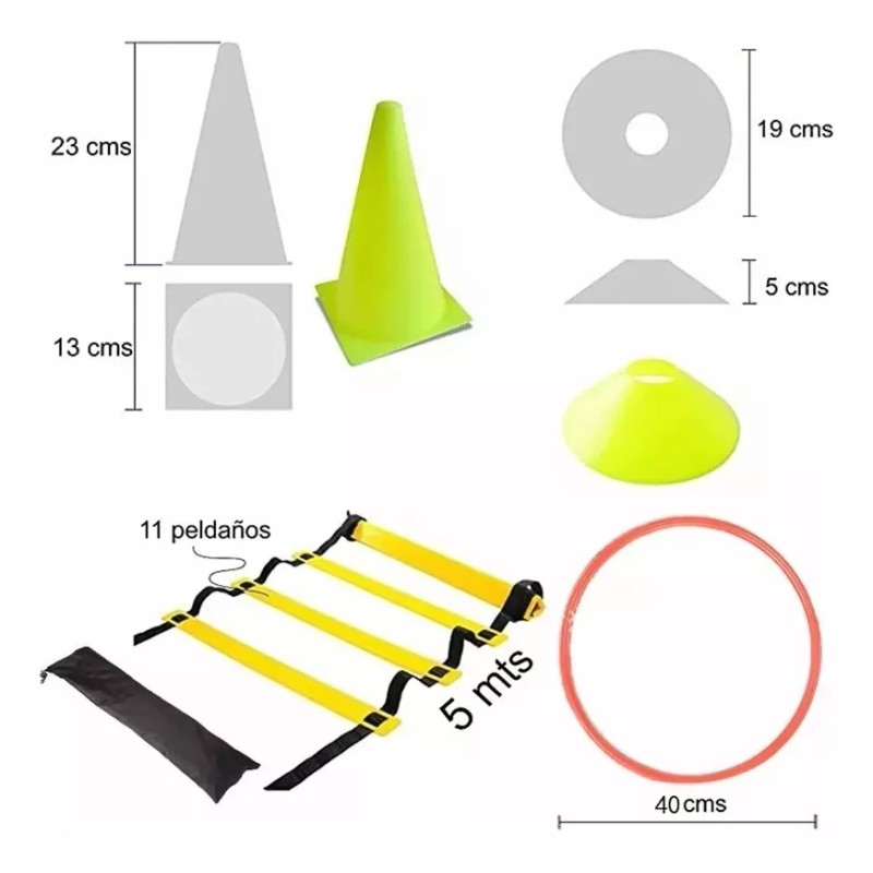 GS Kit Entrenamiento 16 Conos + 16 Platos + 12