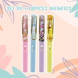 J.H. Company Set 4 Pcs Lapiz Infinito Mágico Goma Kitty Kawaii Mn-138