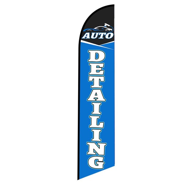 Auto Detailing Advertising Feather Flag 12ft - Replacement Flag Only