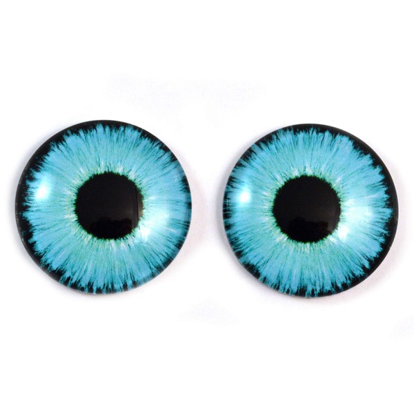 Bright Neon Blue Glass Eyes Enchanted Doll Eye Cabochons 6mm