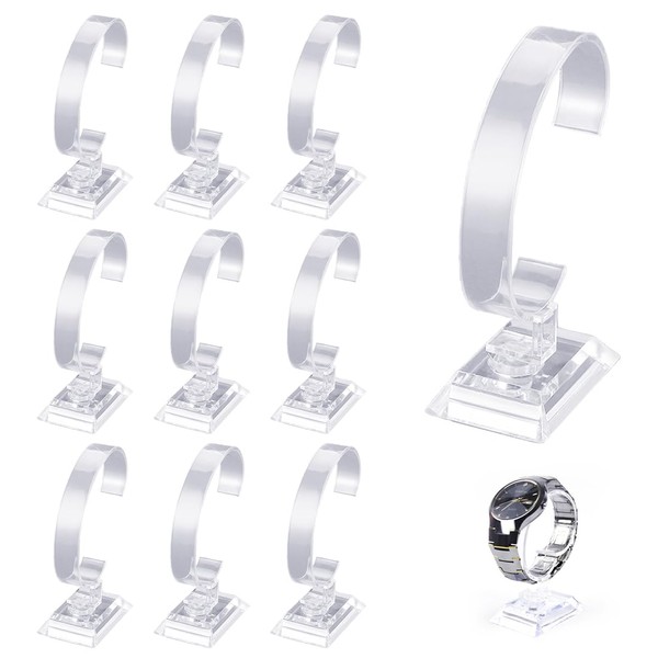 Amindz Pack of 10 Watch Display Stand Holder, Acrylic Watch