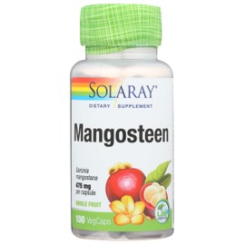 SOLARAY Mangosteen Fruit 475mg | Whole Herb | Antioxidant & Immune Support Supplement w/Phytonutrients, Polyphenols, Flavonoids, & More | 100ct