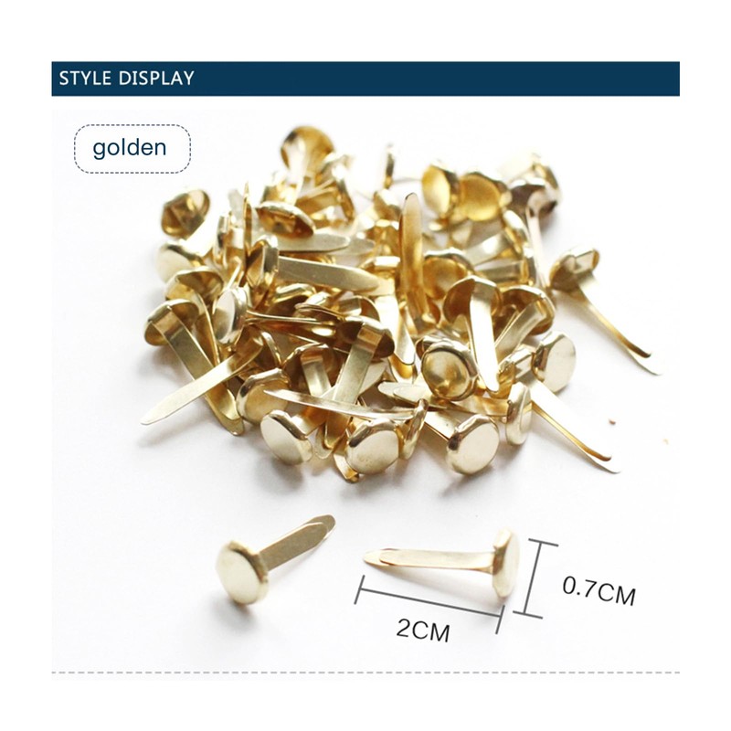 300 Pcs Mini Brads Fasteners Metal Paper Fasteners Iron Paper
