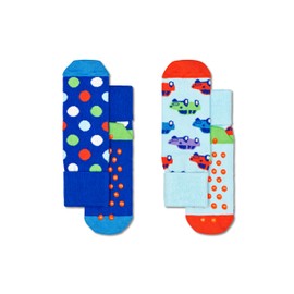 Happy Socks Kids 2-Pack Anti slip Car Sock, Light Blue
