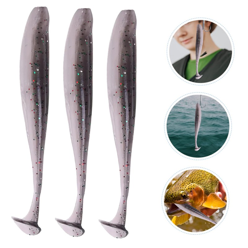 Kisangel 5pcs Reusable Fishing Lures Soft Baits for Freshwater Fishing