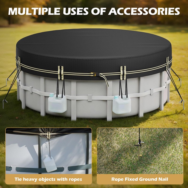 ZhenXingCheng 12 FT Round Pool Cover for Above Ground Pool,
