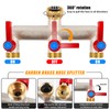 3 Way Brass Garden Hose Splitter, 3/4" Hose Splitter 3