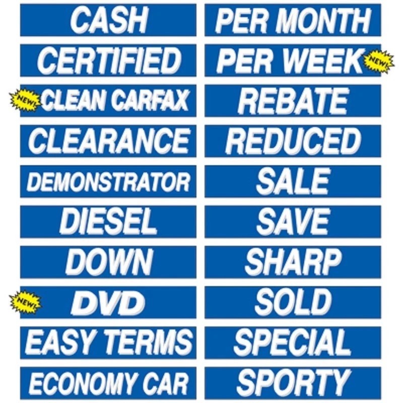 EZ Lettering Car Dealer Windshield Slogans 20 packs, Mix n