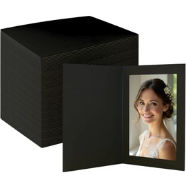 Apprabbr 4x6 Photo Folders Cardboard Picture Frame Photo Frame Note Cards Paper Greeting Cards Photo Inserts for Father's Day,Graduation, Birthday, Wedding (Black, 200 PK)