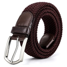 Radmire Braided Canvas Woven Elastic Stretch Belts for Men/Women/Junior with Multicolored, Brown, Medium/32"-34" Waist