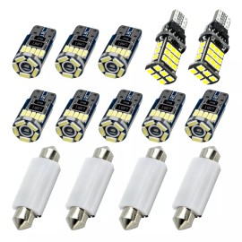 XUKEY 14x White LED Light Kit Map Dome for Chevy Silverado 1999-2006 Interior Package