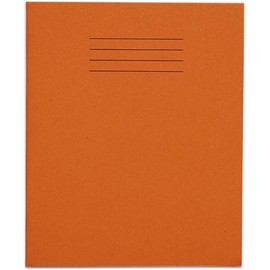 Rhino 8 x 6.5 Exercise Books, 48 Page / 8mm Lined with Margin Paper Notebook, 10 Pack, Writing Book, Office & School Stationery Supplies, Orange
