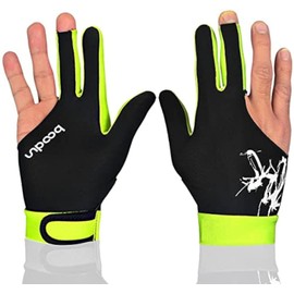Mumian Guantes Elásticos de Licra para Hombre y Mujer, 3 Dedos, para Tiradores de Billar, Piscina, Taco Deportivo, Ambidiestros, 1 Unidad (Gris, L) (Verde Claro, M)