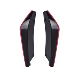 idain 2Pcs Spoiler Lip for Rear Bumper Protection,Universal Anti-Scratch Rear Bumper Lip Splitter Diffuser Spoiler Kit (Glossy Black Red Edge)