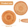 Oruola 2pcs Round Rattan Placemats, 7.1 in Woven Placemat Natural