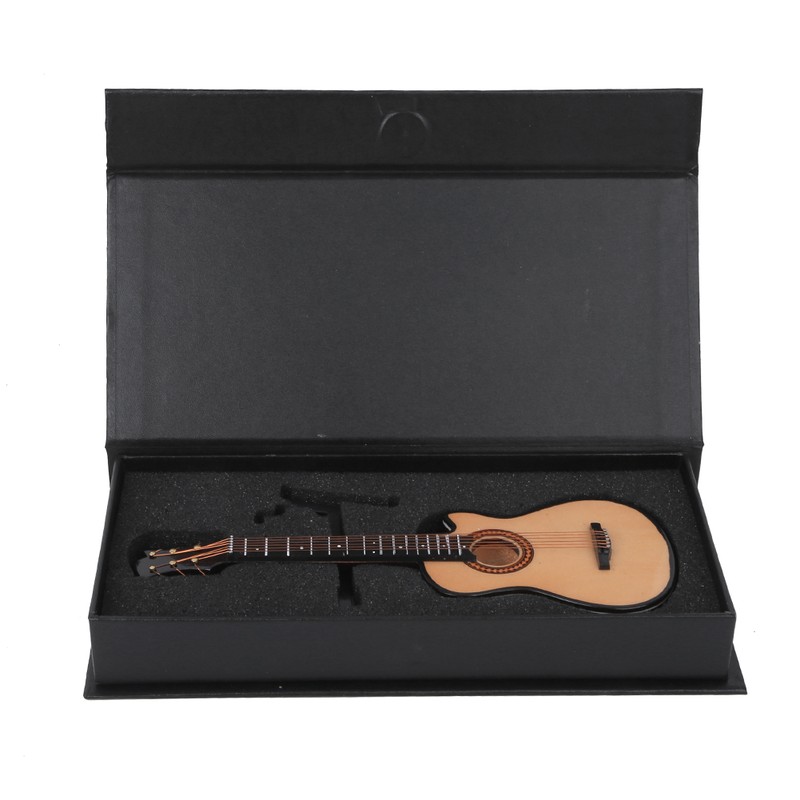 Miniature Acoustic Classical Guitar Model Mini Wooden Guitar Desktop Decoration