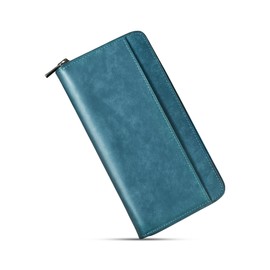 Kawaoto Men's Long Wallet, Genuine Leather, Pueblo Leather, Made in Japan, Large Capacity, Divider Coin Purse, Holds 15 Cards, YKK Zipper, Business, Good Luck, Made by Leading Leather Craftsmen, Gift