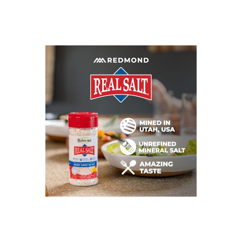 REDMOND REAL SALT, Sal Kosher Natural sin Refinar, 100% Pura,