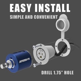 Journeyman-Pro HJP-5379WH 20 AMP 110,120-125 Volt, NEMA 5-20R Flanged Outlet, White Commercial Grade, 2 Pole-3 Wire, Straight Blade Plug EV Charger Receptacle Socket (with Front Cover)