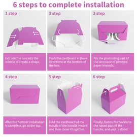 XAGLVV 24Pack Pink Party Favor Box, 6.2 * 3.5 * 3.5 Inch Goodie Box with Handles, Gable Gift Boxes for Baby Shower, Sweet Sixteen, Girls Birthday Party