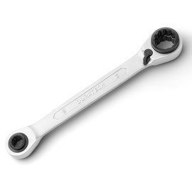 DURATECH 4 in 1 Ratchet Spanner 10 x 19 mm - 13 x 17 mm, Reversible Box-end Wrench, Double Ring Spanner, Chrome Vanadium Steel, 12-Point Ratchet, 72 Teeth, Metric