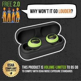 ISOtunes Free 2.0 Bluetooth Hearing Protection Earbuds - 25 dB NRR OSHA Approved Earbuds, Wireless Bluetooth Earplug Headphones for Work