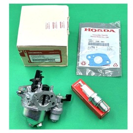 Genuine 16100-Z0T-921 Carburetor Set with 16221-ZH8-801 Gasket and Spark Plug 98079-55846 OEM for Honda GX160 Engine WB30XK2