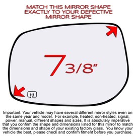 Driver Side Mirror Glass For 2009-2013 Toyota Corolla and 2009-2013 Toyota Matrix Left Door Mirrors Heated 33226 8796102A80 87961-02A80 Back Plate