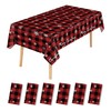 JHDZDHY 6 Pack Christmas Snowflake Tablecloth Disposable Christmas Plastic Tablecloth
