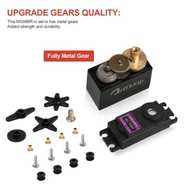 Deegoo [4-Pack] MG996R 55g Metal Gear Torque Digital Servo Motor for Futaba JR RC Helicopter Car Boat Robot