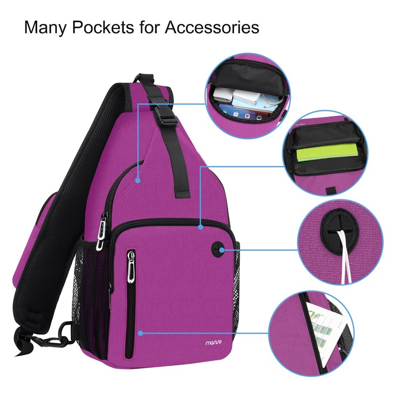 [MOSISO] ボディバッグ 斜めがけ ワンショルダー 軽量 撥水 胸バッグ 旅行 ハイキングデイパック チェスト