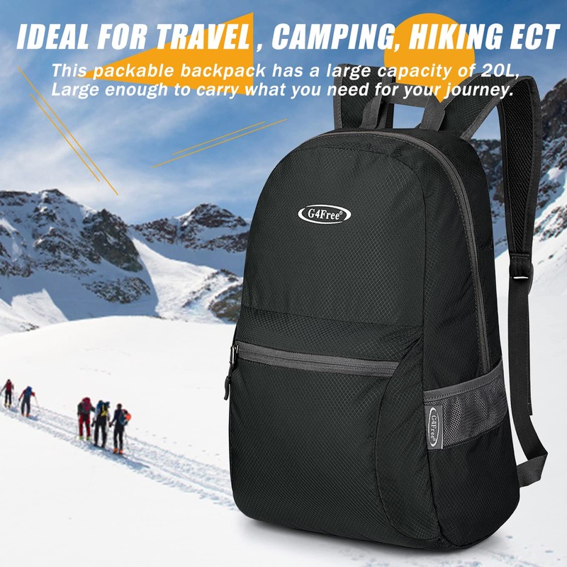 G4Free 20L Ultra Lightweight Foldable Backpack Packable Water Resistant Daypack