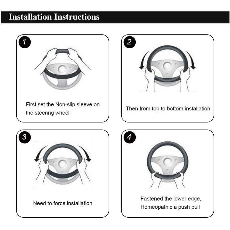 Linyongc Sparkling Crystal Car Steering Wheel Cover, 1Pc, Universal Fit,